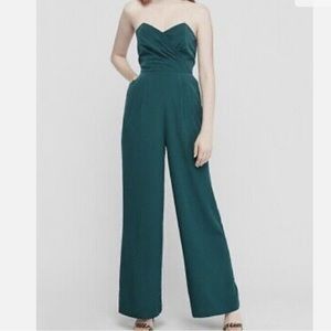Express Plus Size Strapless Sweetheart Wide Leg Jumpsuit